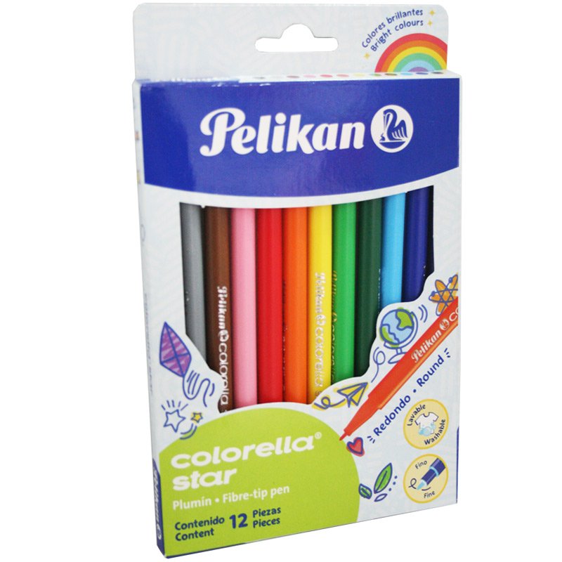 Marcador Pelikan Colorella Escolar 12 Colores.